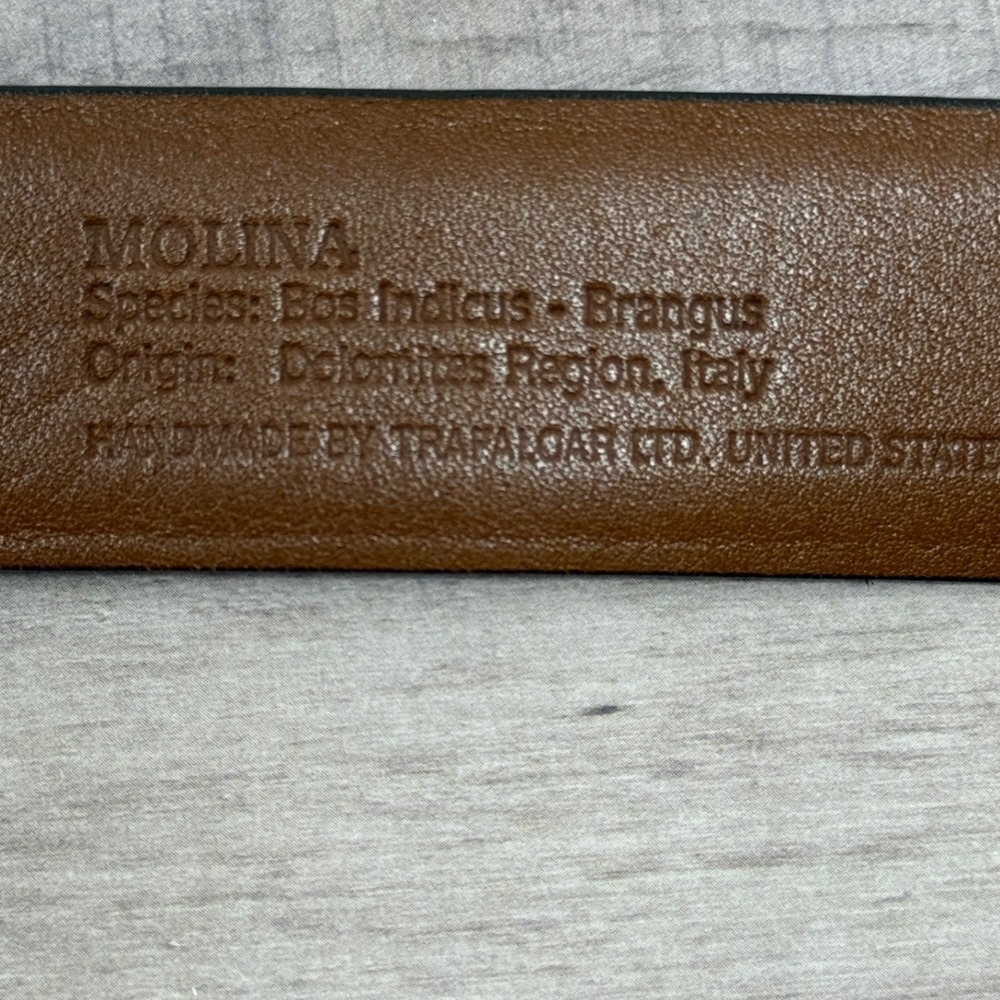 Trafalgar Molina Men Belt Lizard Embossed Italy Old Money Preppy Formal Textured - Picture 8 of 8